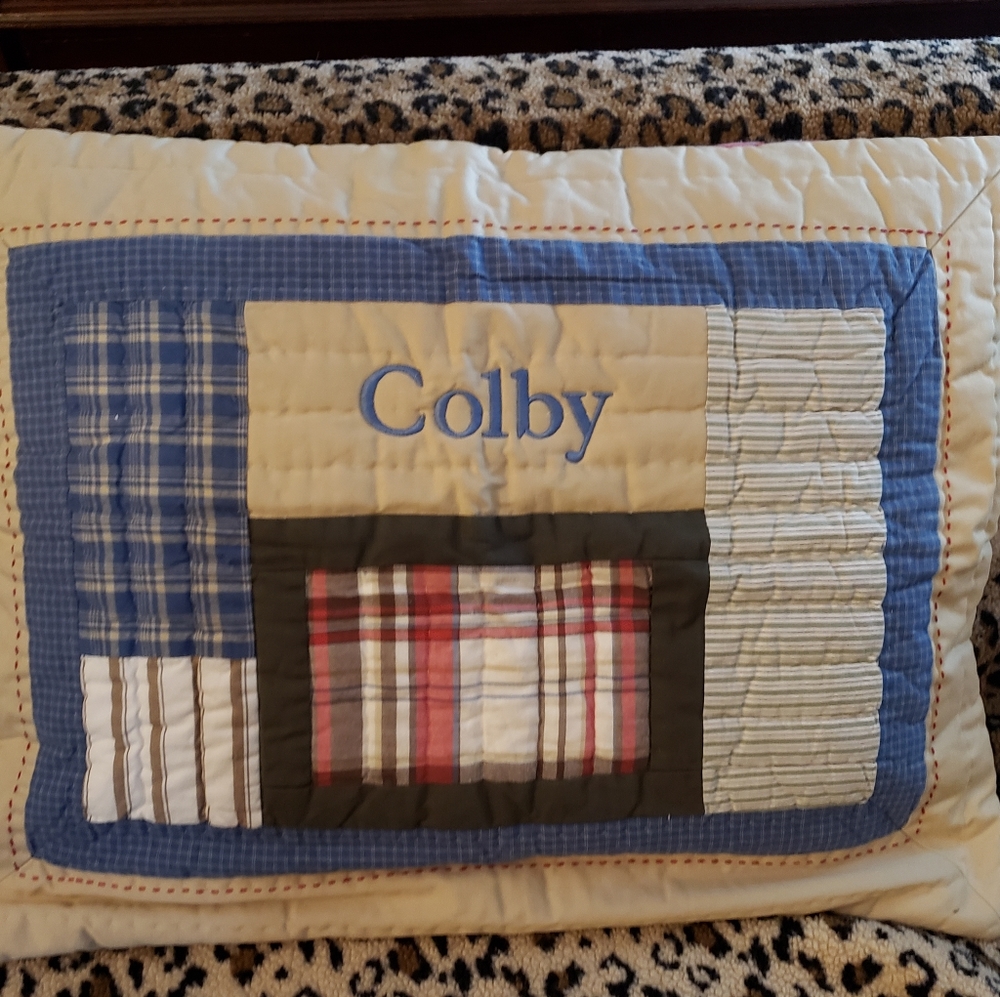 Pottery Barn kids tartan plaid pillow sham